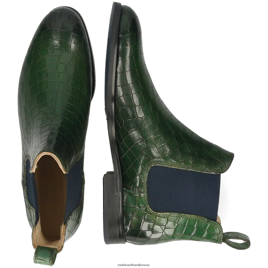 سوزان 10 أخضر Melvin & Hamilton نحيف جزمة الكاحل 42XF2X788