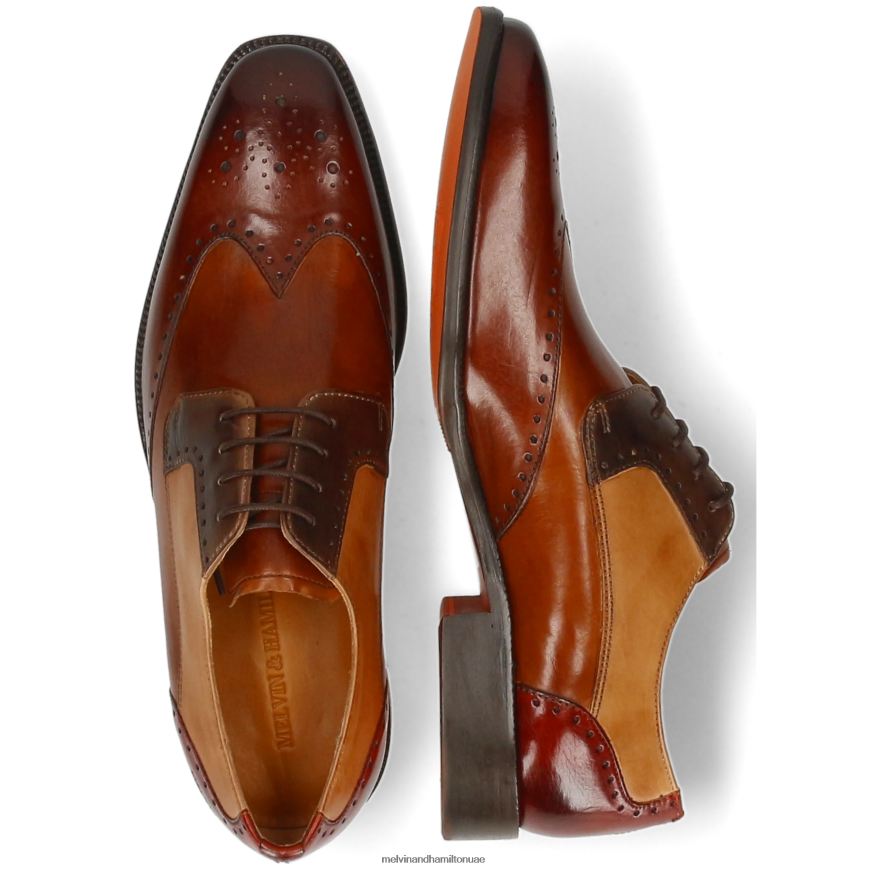 جيف 14 بني Melvin & Hamilton رجال أحذية ديربي 42XF2X449