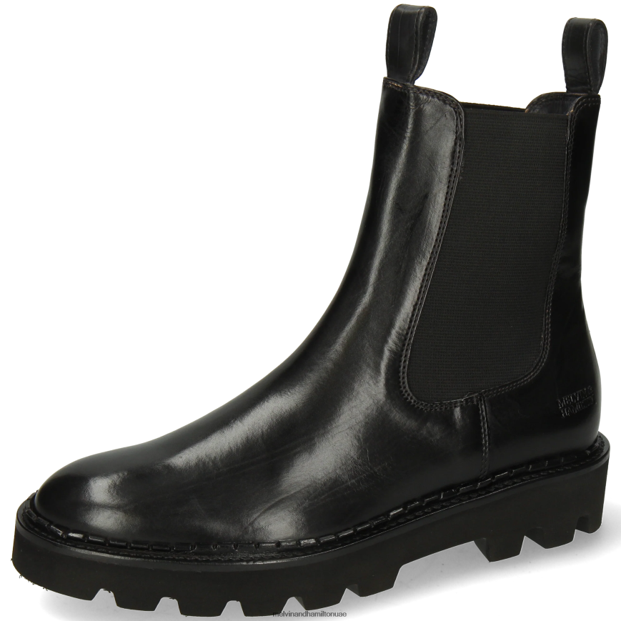 سالي 186 أسود Melvin & Hamilton نحيف جزمة الكاحل 42XF2X779