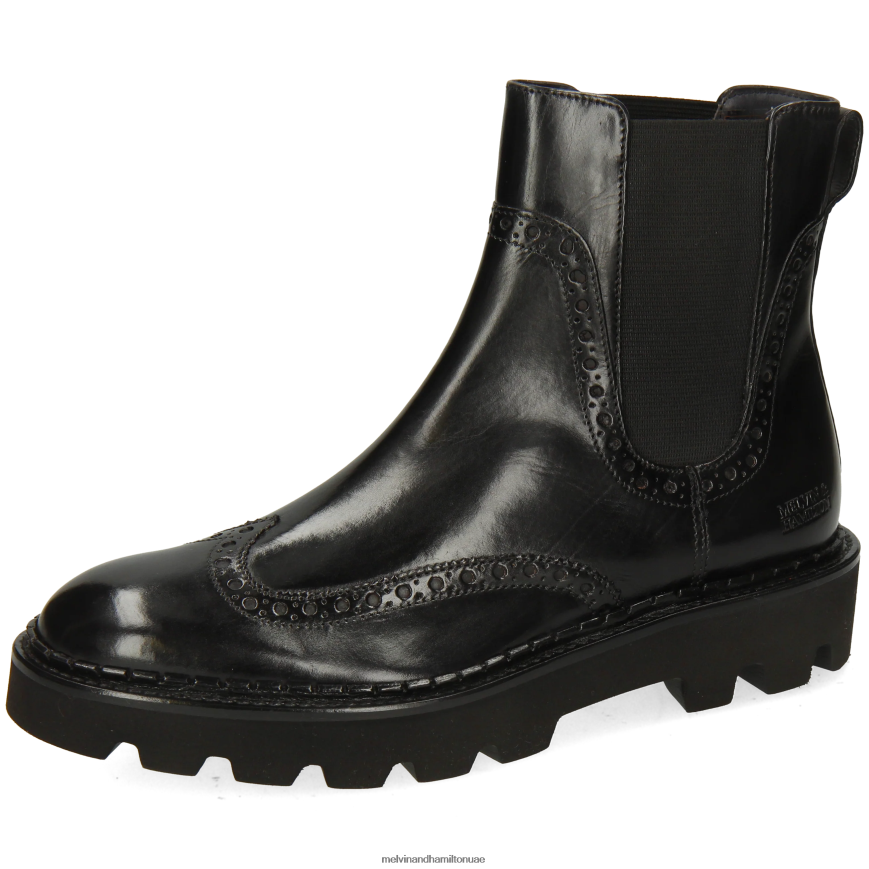 سالي 192 أسود Melvin & Hamilton نحيف جزمة الكاحل 42XF2X802