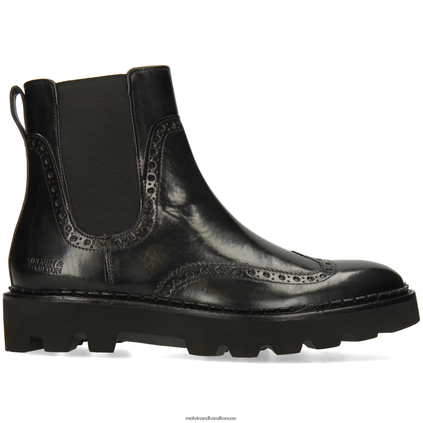 سالي 192 أسود Melvin & Hamilton نحيف جزمة الكاحل 42XF2X802