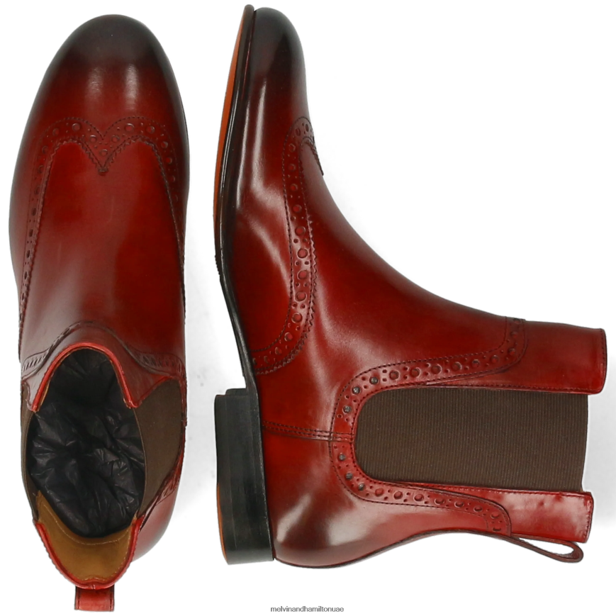 سالي 192 أحمر Melvin & Hamilton نحيف جزمة الكاحل 42XF2X833