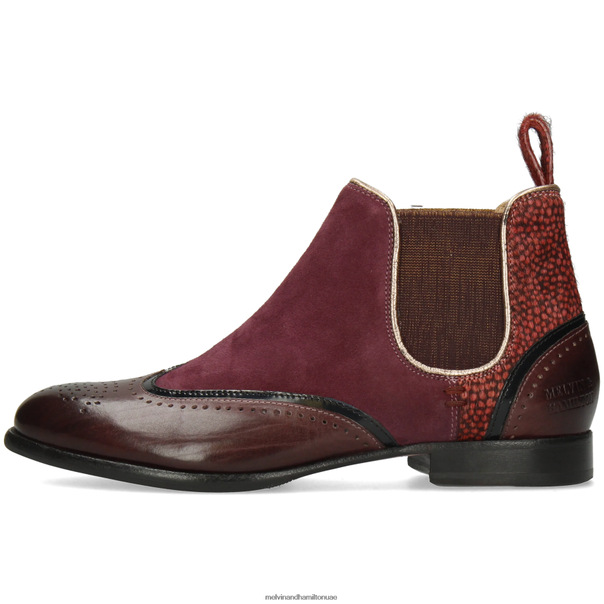 سالي 19 أرجواني Melvin & Hamilton نحيف جزمة الكاحل 42XF2X1087