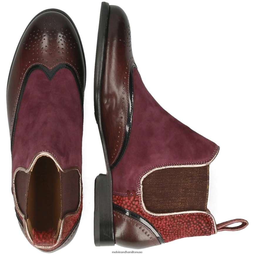 سالي 19 أرجواني Melvin & Hamilton نحيف جزمة الكاحل 42XF2X1087