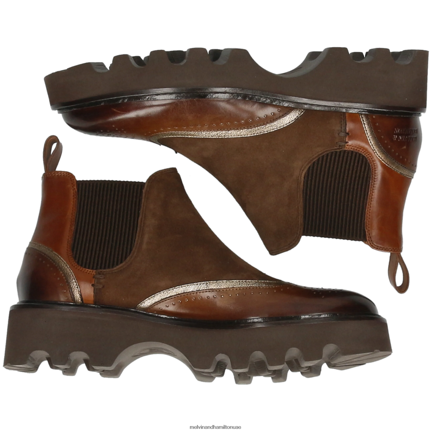 سالي 19 بني Melvin & Hamilton نحيف جزمة الكاحل 42XF2X822