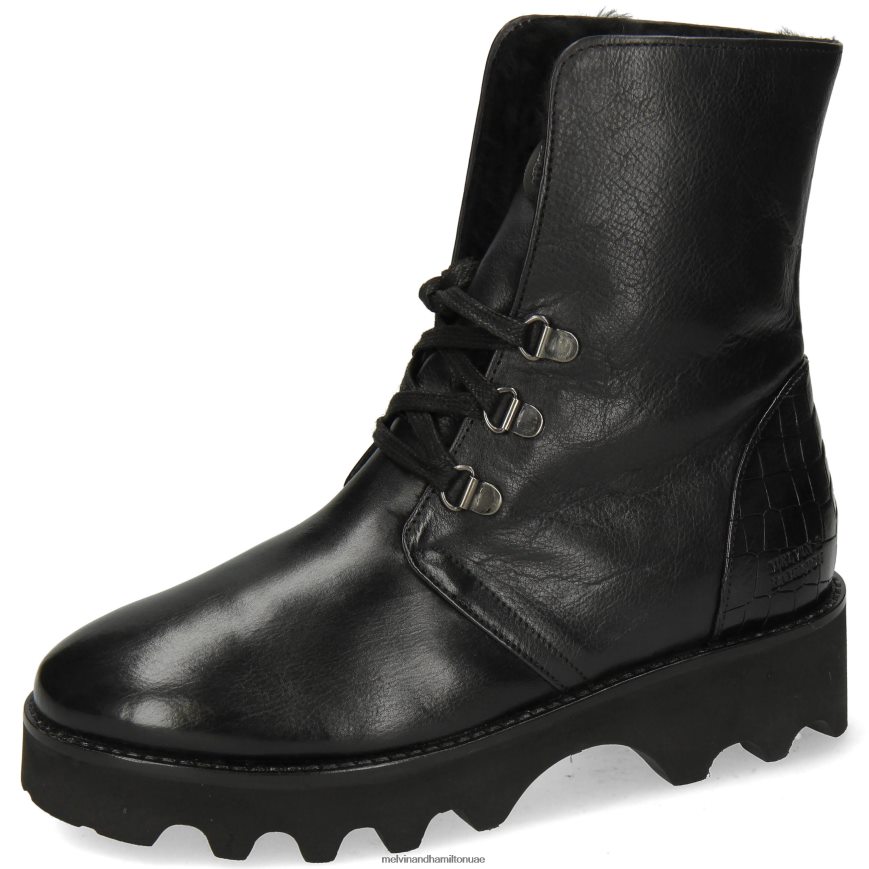 غريتا 1 أسود Melvin & Hamilton نحيف جزمة الكاحل 42XF2X1036