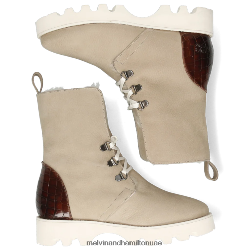 غريتا 1 اللون البيج Melvin & Hamilton نحيف جزمة الكاحل 42XF2X1039