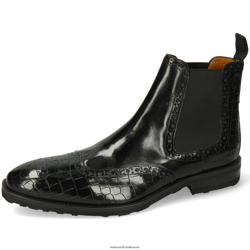 فلين 2 أسود Melvin & Hamilton رجال جزمة الكاحل 42XF2X24