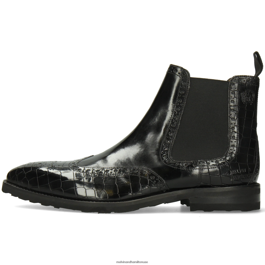 فلين 2 أسود Melvin & Hamilton رجال جزمة الكاحل 42XF2X24