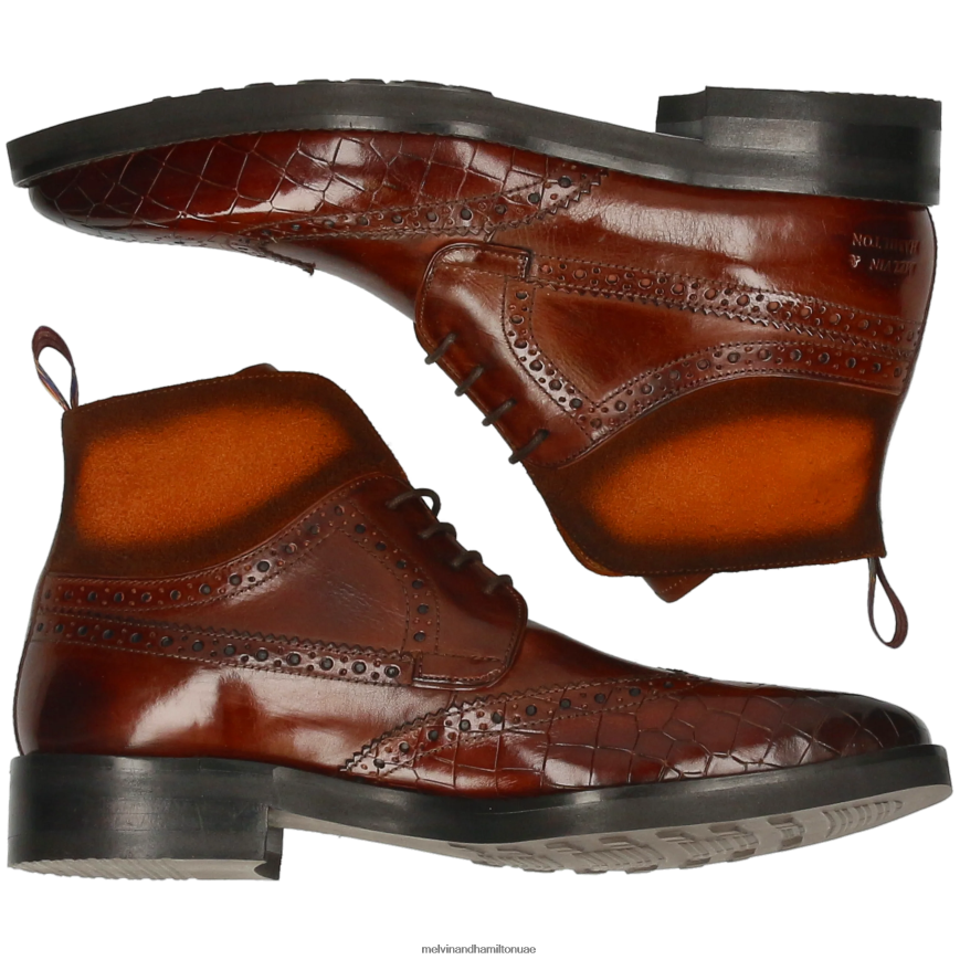 جيف 34 بني Melvin & Hamilton رجال جزمة الكاحل 42XF2X85