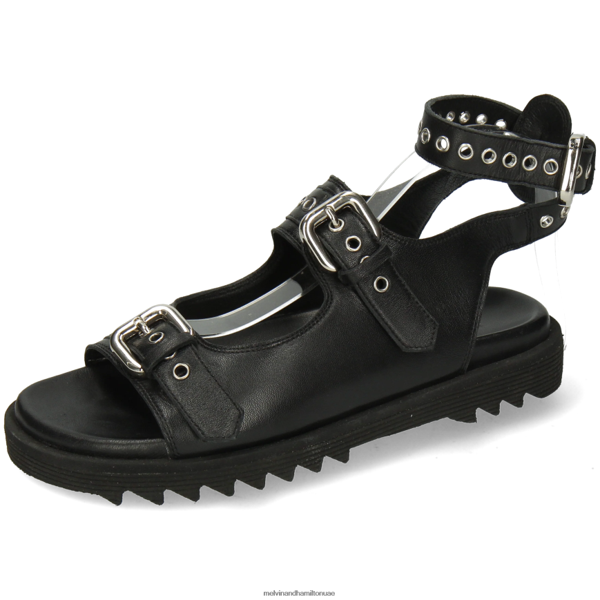 ويلما 37 أسود Melvin & Hamilton نحيف صنادل 42XF2X1935