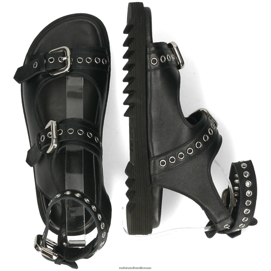 ويلما 37 أسود Melvin & Hamilton نحيف صنادل 42XF2X1935