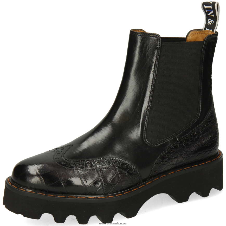 ميغان 37 أسود Melvin & Hamilton نحيف جزمة الكاحل 42XF2X911