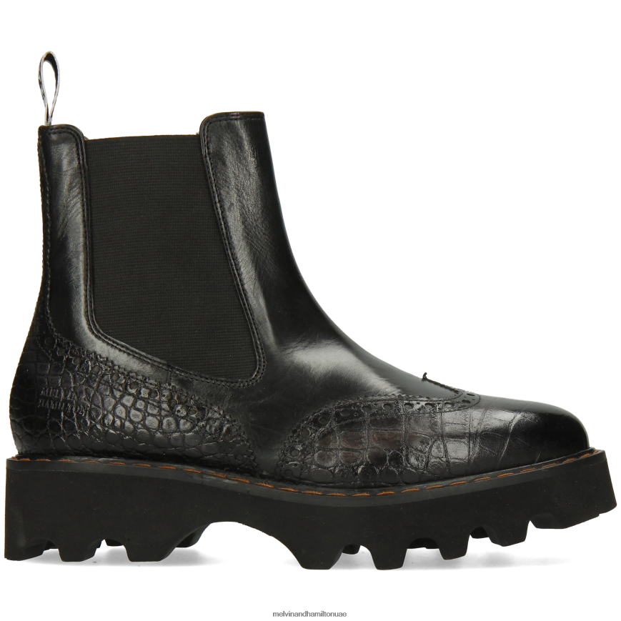 ميغان 37 أسود Melvin & Hamilton نحيف جزمة الكاحل 42XF2X911