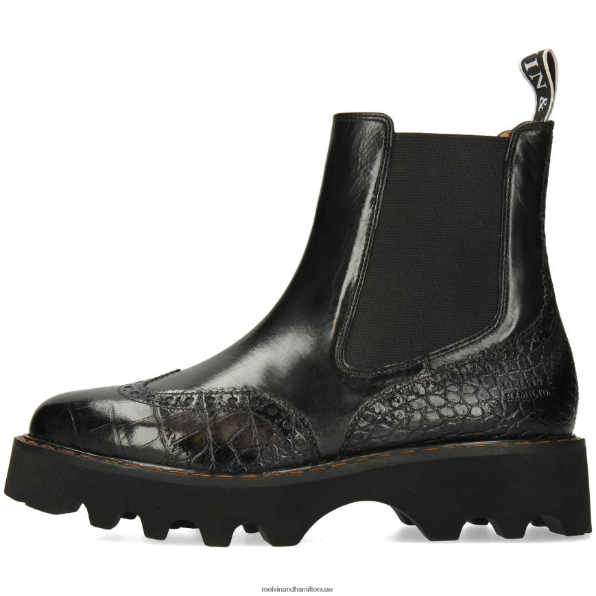 ميغان 37 أسود Melvin & Hamilton نحيف جزمة الكاحل 42XF2X911