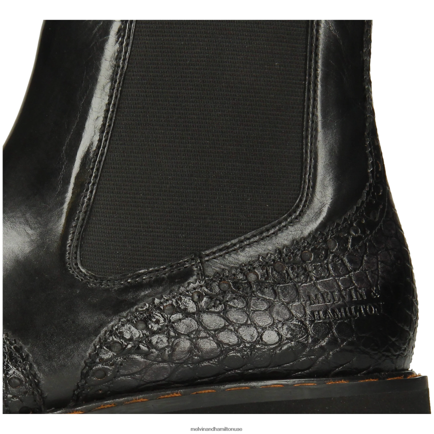 ميغان 37 أسود Melvin & Hamilton نحيف جزمة الكاحل 42XF2X911