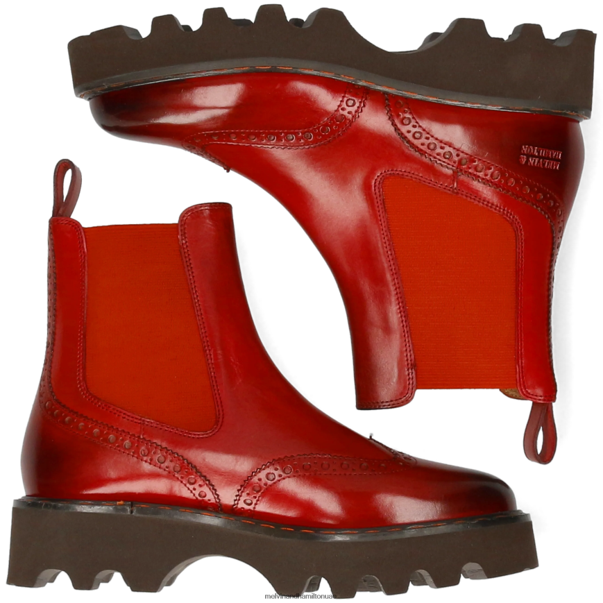 ميغان 37 البرتقالي Melvin & Hamilton نحيف جزمة الكاحل 42XF2X918