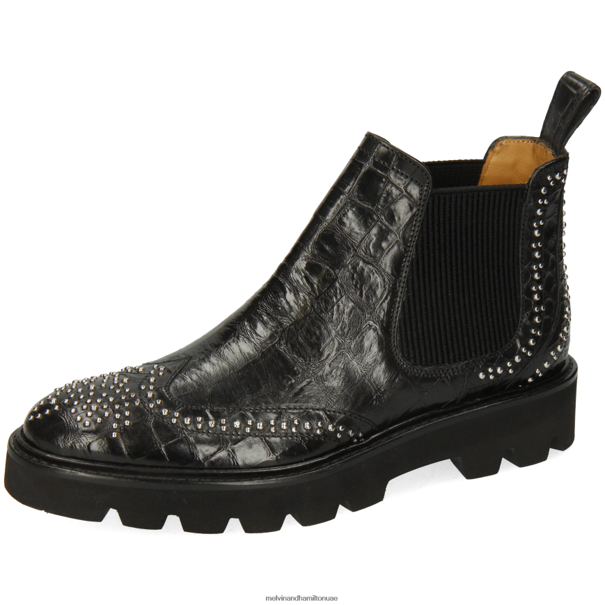 سالي 45 أسود Melvin & Hamilton نحيف جزمة الكاحل 42XF2X856