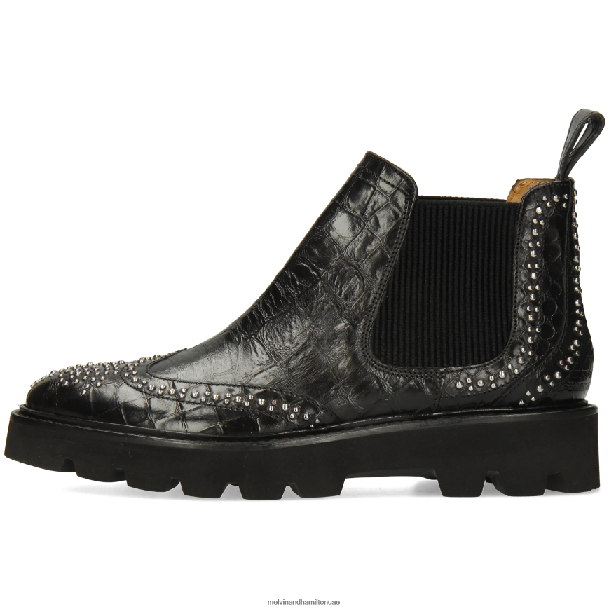 سالي 45 أسود Melvin & Hamilton نحيف جزمة الكاحل 42XF2X856