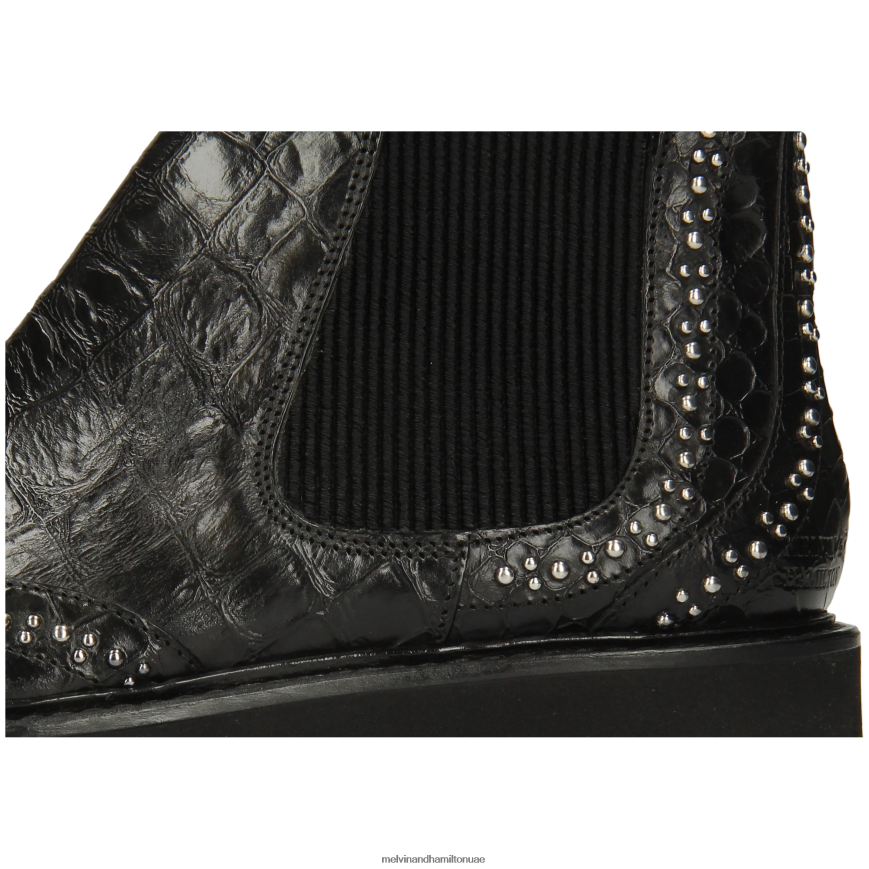 سالي 45 أسود Melvin & Hamilton نحيف جزمة الكاحل 42XF2X856