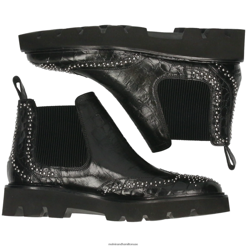 سالي 45 أسود Melvin & Hamilton نحيف جزمة الكاحل 42XF2X856