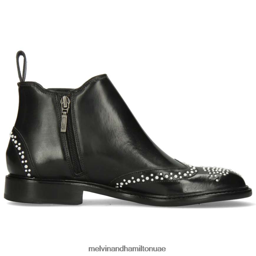 سالي 46 أسود Melvin & Hamilton نحيف جزمة الكاحل 42XF2X1061