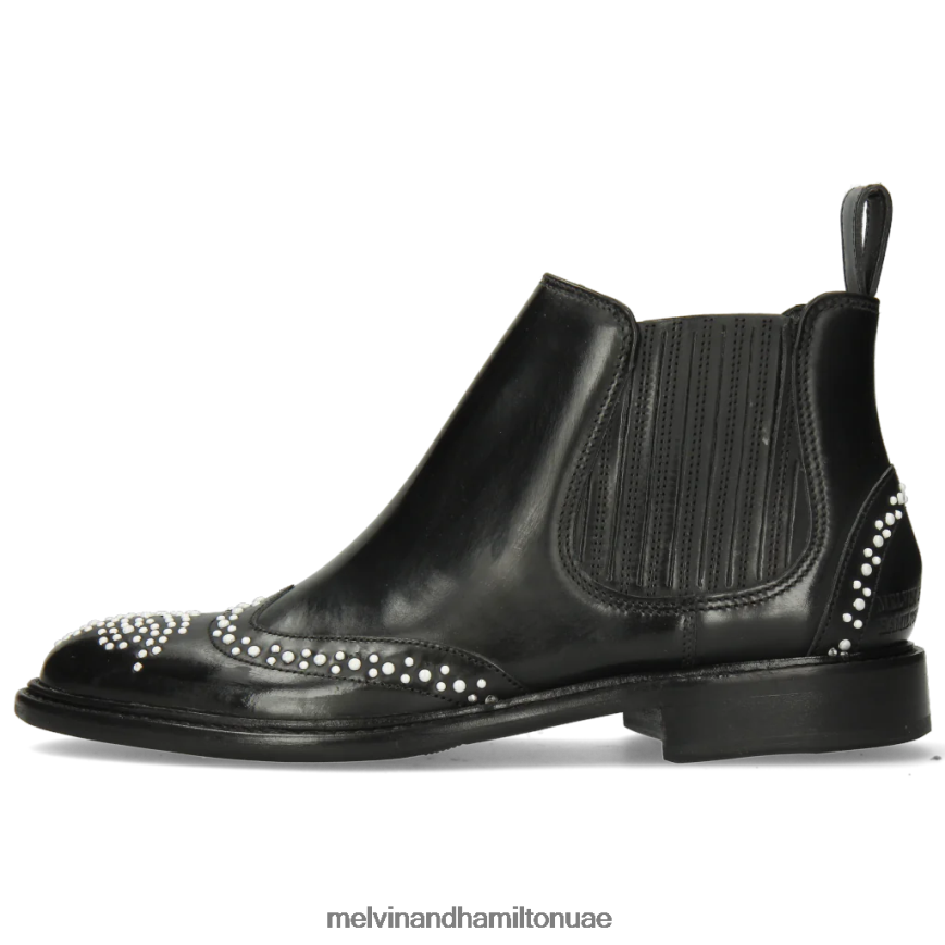 سالي 46 أسود Melvin & Hamilton نحيف جزمة الكاحل 42XF2X1061