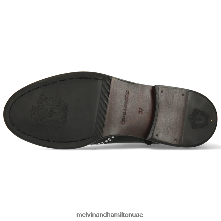 سالي 46 أسود Melvin & Hamilton نحيف جزمة الكاحل 42XF2X1061