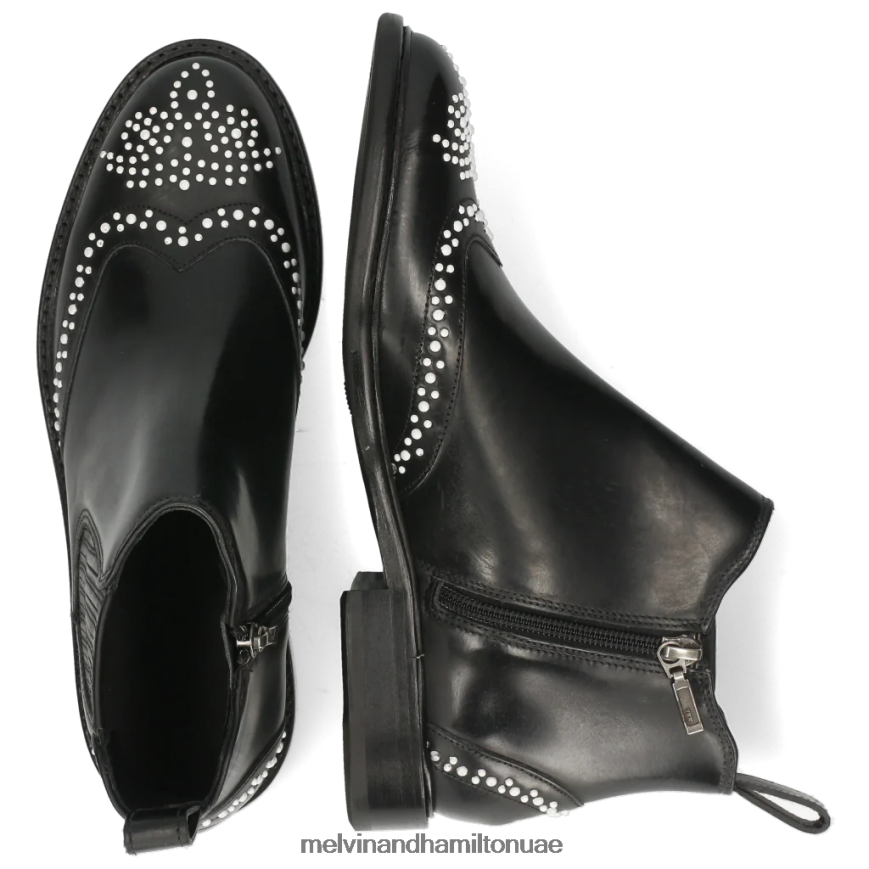 سالي 46 أسود Melvin & Hamilton نحيف جزمة الكاحل 42XF2X1061