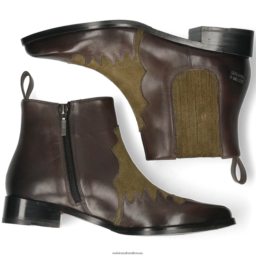 مارلين 46 بني Melvin & Hamilton نحيف جزمة الكاحل 42XF2X929