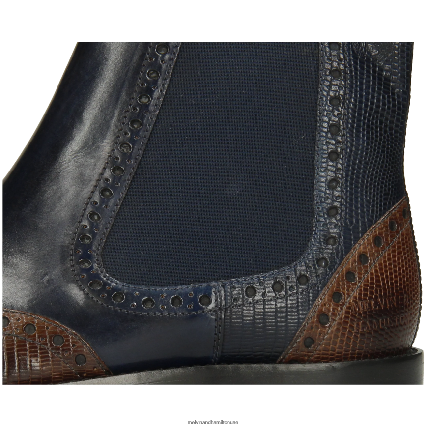 مارتن 5 أزرق Melvin & Hamilton رجال جزمة الكاحل 42XF2X19