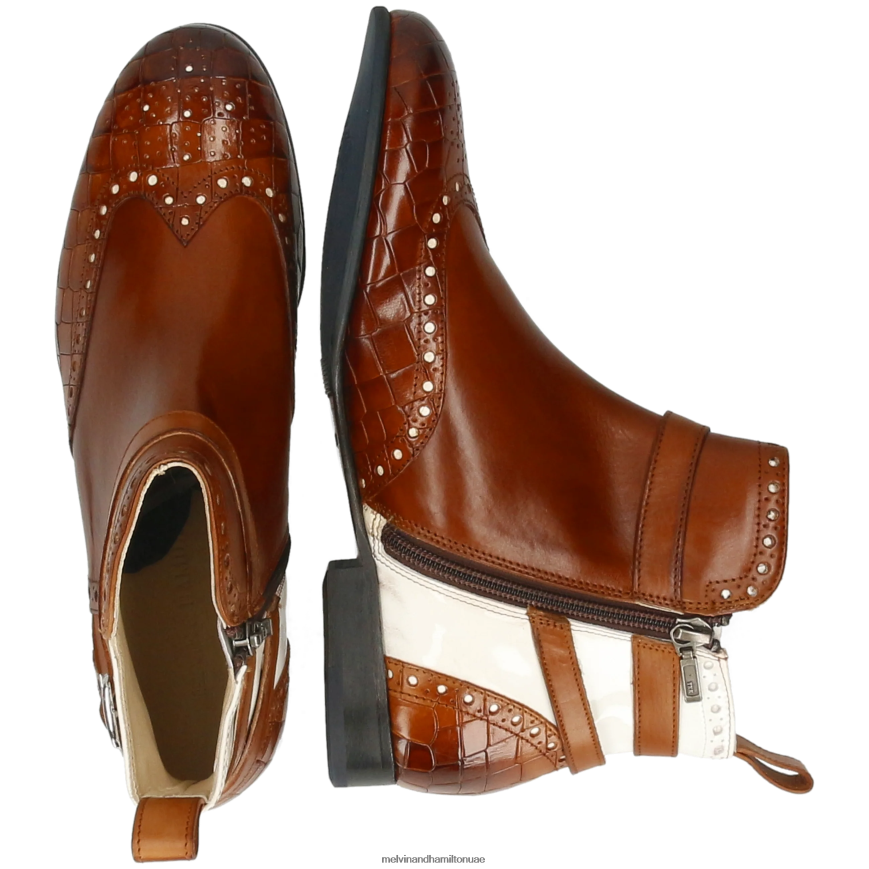 سالي 60 بني Melvin & Hamilton نحيف جزمة الكاحل 42XF2X819