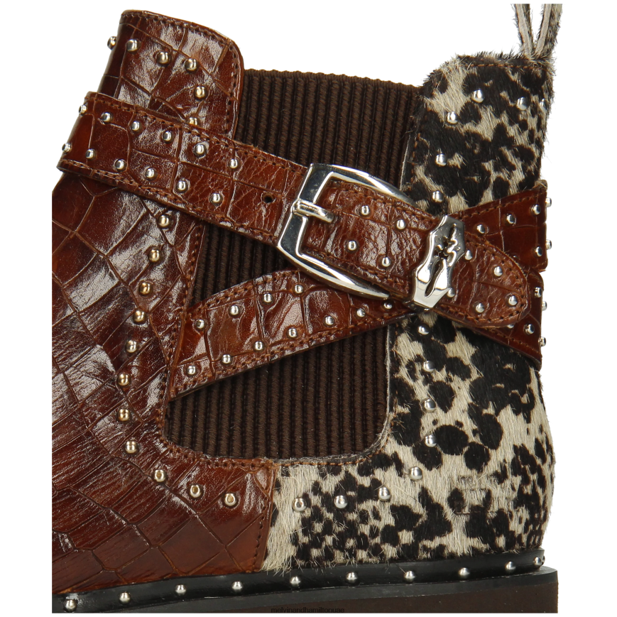 سوزان 68 بني Melvin & Hamilton نحيف جزمة الكاحل 42XF2X820