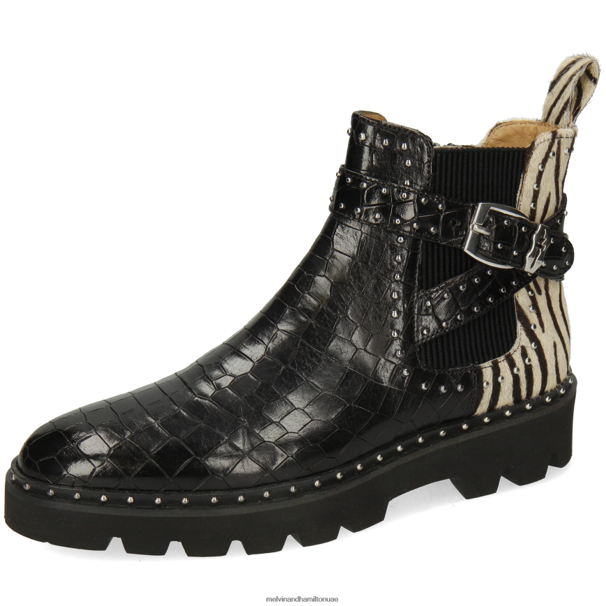 سوزان 68 أسود Melvin & Hamilton نحيف جزمة الكاحل 42XF2X928