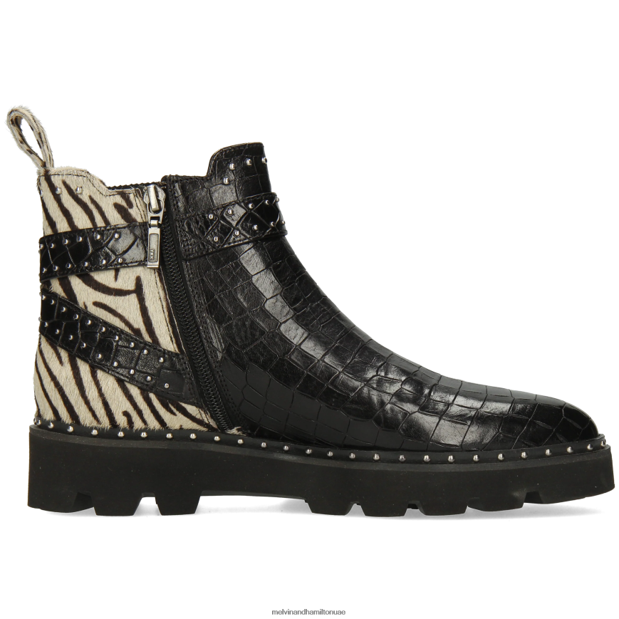 سوزان 68 أسود Melvin & Hamilton نحيف جزمة الكاحل 42XF2X928