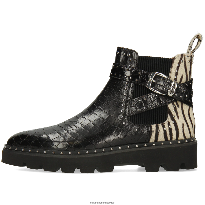 سوزان 68 أسود Melvin & Hamilton نحيف جزمة الكاحل 42XF2X928