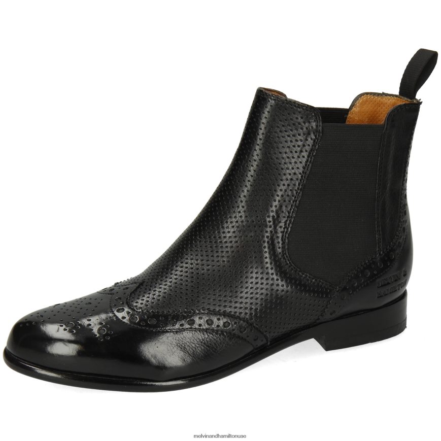 سيلينا 6 أسود Melvin & Hamilton نحيف جزمة الكاحل 42XF2X1139