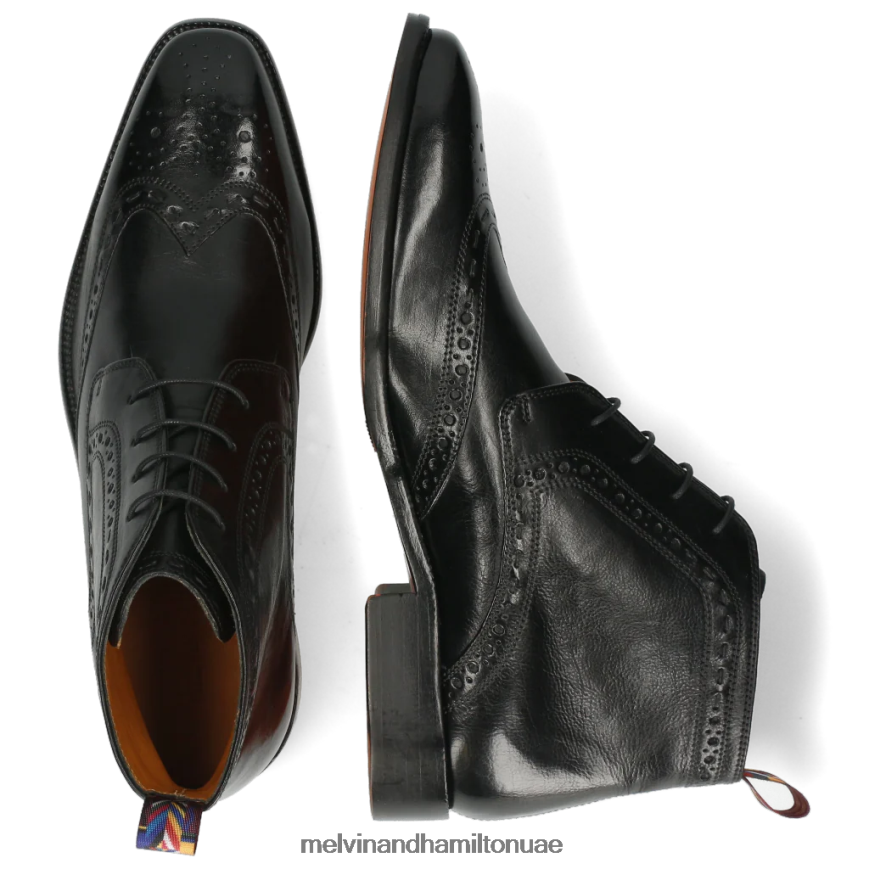 جيف 7 أسود Melvin & Hamilton رجال جزمة الكاحل 42XF2X126