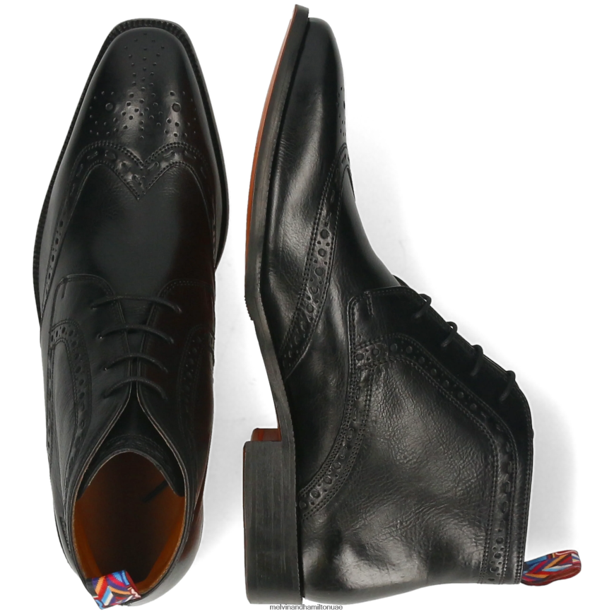 جيف 7 أسود Melvin & Hamilton رجال جزمة الكاحل 42XF2X6