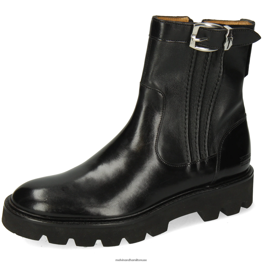 سالي 85 أسود Melvin & Hamilton نحيف جزمة الكاحل 42XF2X849