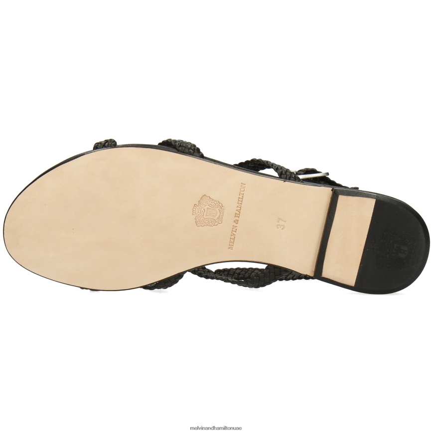 حنا 86 أسود Melvin & Hamilton نحيف صنادل 42XF2X1946