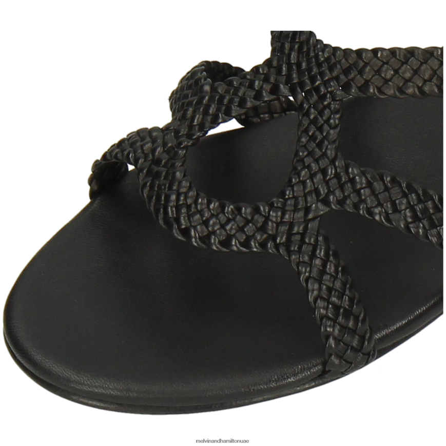 حنا 86 أسود Melvin & Hamilton نحيف صنادل 42XF2X1946