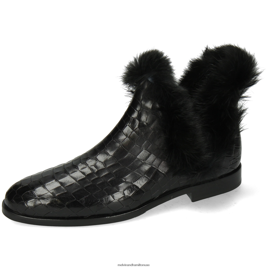 سوزان 92 أسود Melvin & Hamilton نحيف جزمة الكاحل 42XF2X1093