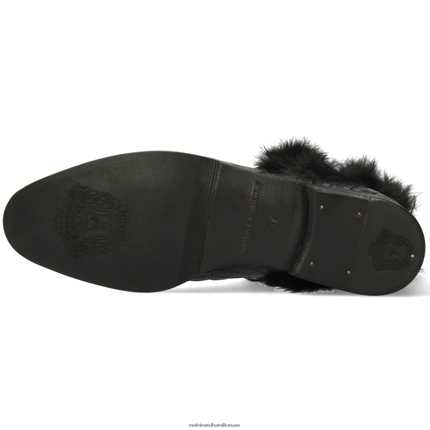 سوزان 92 أسود Melvin & Hamilton نحيف جزمة الكاحل 42XF2X1093