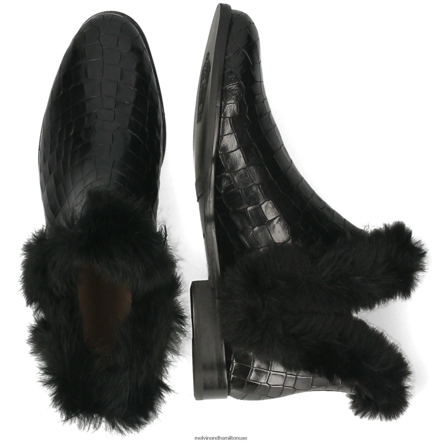 سوزان 92 أسود Melvin & Hamilton نحيف جزمة الكاحل 42XF2X1093