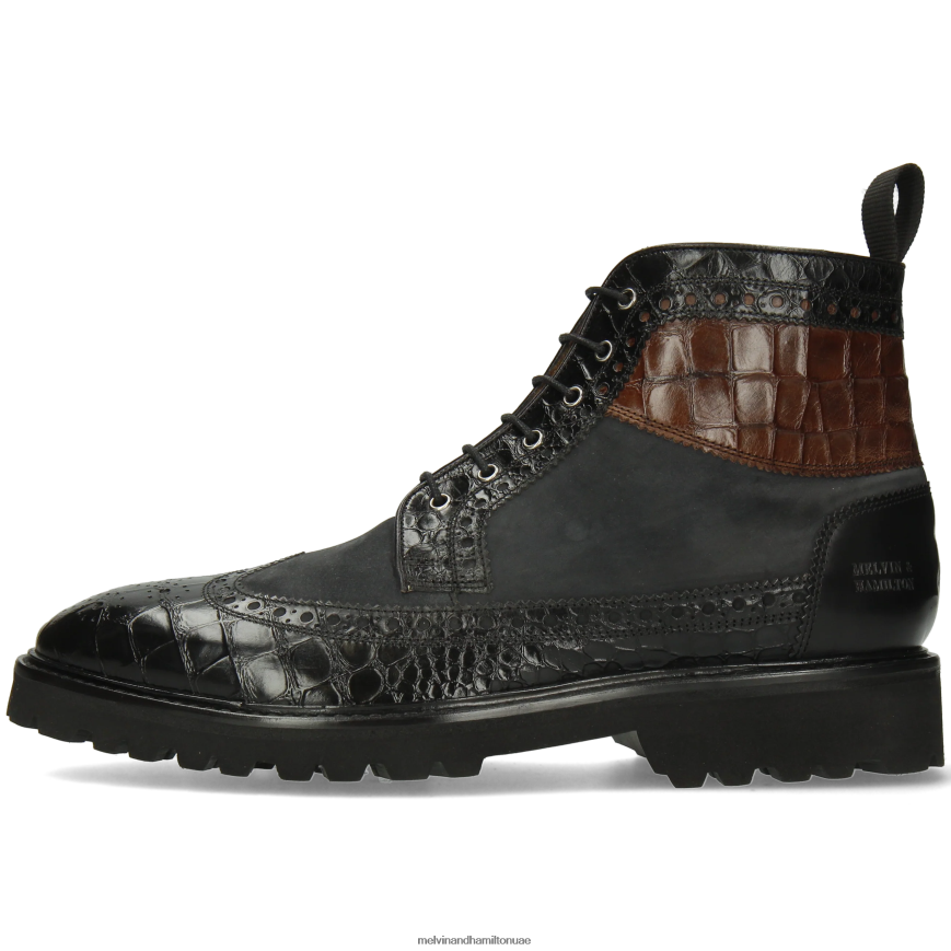 ماثيو 9 أسود Melvin & Hamilton رجال جزمة الكاحل 42XF2X64