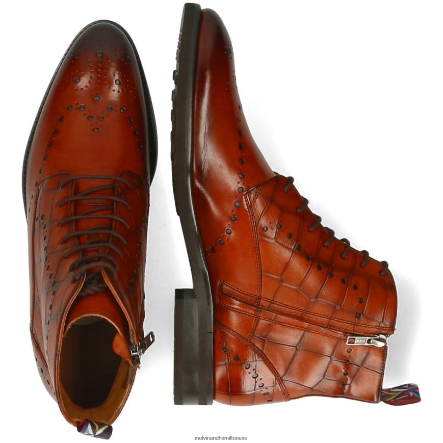 بوبي 9 البرتقالي Melvin & Hamilton رجال جزمة الكاحل 42XF2X89